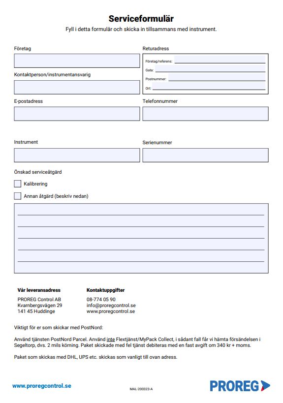 Serviceformulär